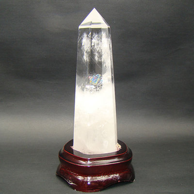 天然白水晶柱风水摆件辟邪挡煞防辐射增强记忆力原石打磨一物一图