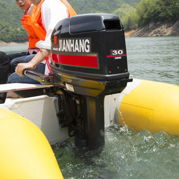 舰航jianhang30马力2冲程后操电启动船外机舷外机可配玻璃钢快艇