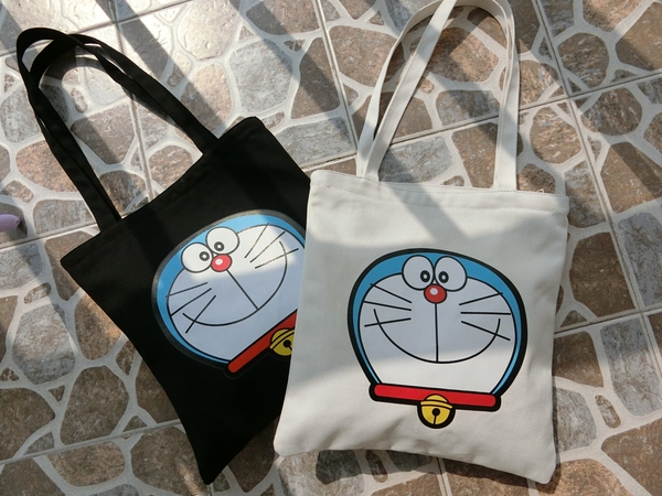 卡通帆布袋子机器猫小叮当哆啦a梦手提单肩包购物袋环保袋妈咪包