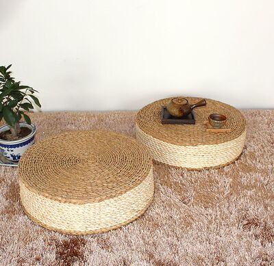 包邮草编蒲团加厚禅修垫禅坐垫藤编打坐拜佛垫茶道蒲垫榻榻米垫