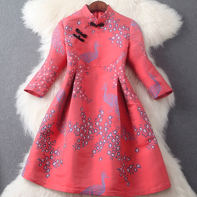 8993春装新款重工刺绣提花少女粉色蓬蓬敬酒