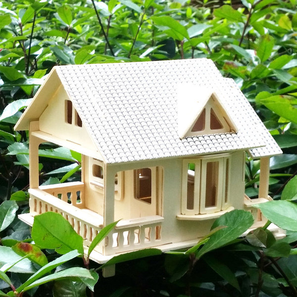 木質益智玩具diy小屋活動創意禮品學生手工3d木製拼圖木屋模型