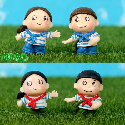 创意少先队员微景观布置儿童生日蛋糕装饰用品摆件烘焙材料批发