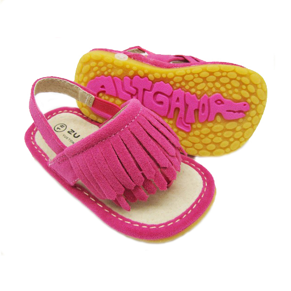 1-3岁婴儿学步鞋儿童凉鞋叫叫鞋防滑流苏鞋宝宝拖鞋软底夏韩版潮