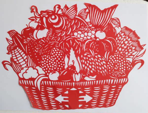 丰收剪纸纯手工窗花剪画贴纸画品装饰画学生儿童幼儿园社区剪纸