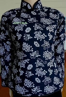 花样年华纯棉蓝印花传统连袖大襟棉衣精品(蝶恋花)