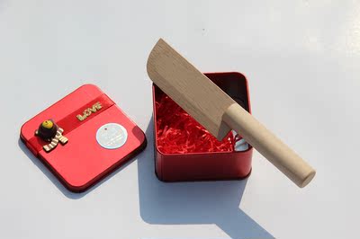 出口外贸原单榉木原木无漆环保过家家玩具 大中小菜刀 华德福玩具