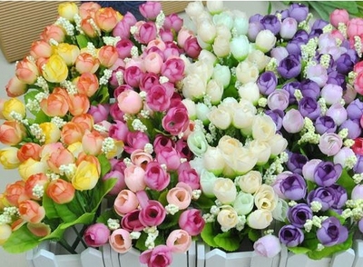 欧式仿真小玫瑰满天星 田园简约 pe装饰橡皮花假花泡沫