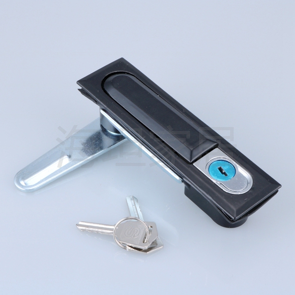 海坦ms618平面锁 电柜箱配电柜锁 黑色方形锁 开关柜大黑锁