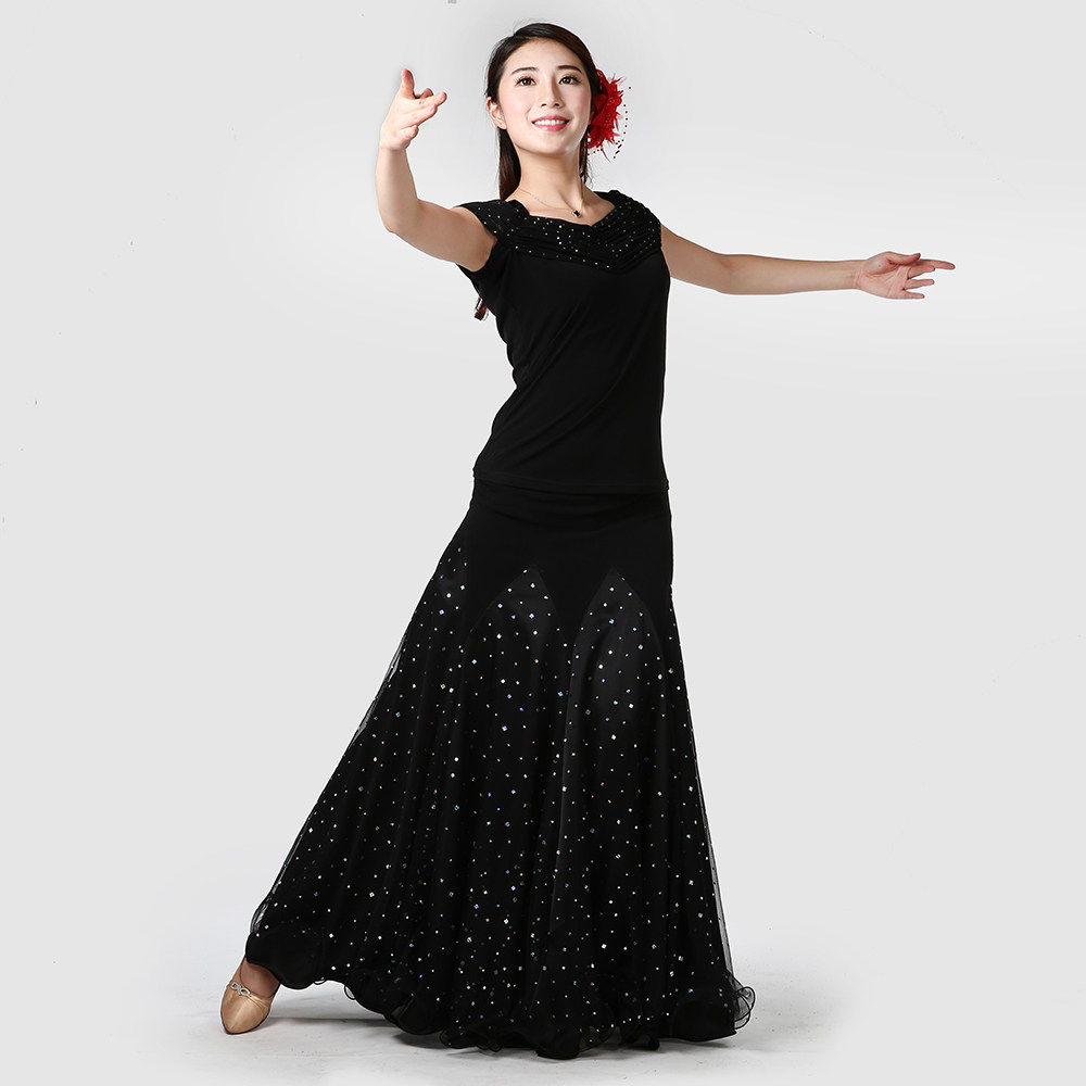 夏日梵熙舞女摩登舞裙交谊舞拉丁舞服装套装半身裙大摆新款wq0502