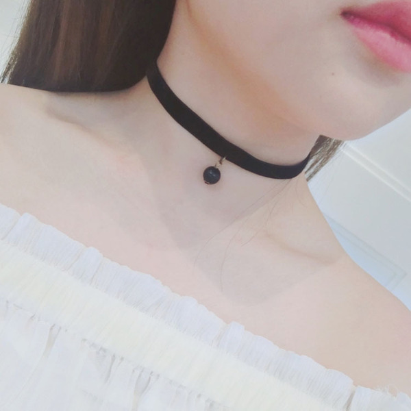 原宿复古黑色蕾丝颈链水钻颈带项圈女欧美朋克项链短款简约锁骨链