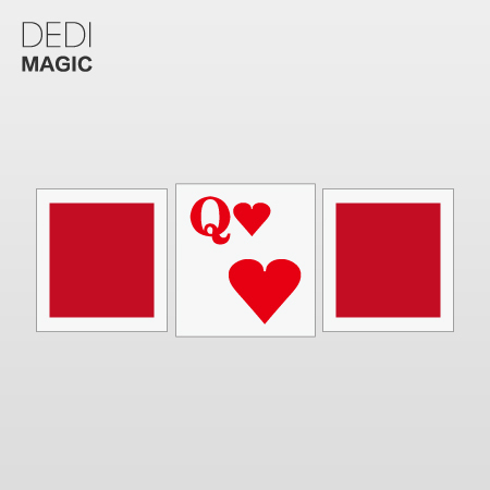 dedimagic 第13期 红心q 纸牌扑克近景魔术教学三公游戏魔术道具