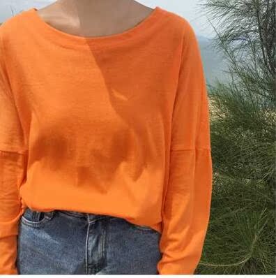 韩版2016春季新款必备基础轻薄宽松长袖T恤防晒衫空调衫多色上衣