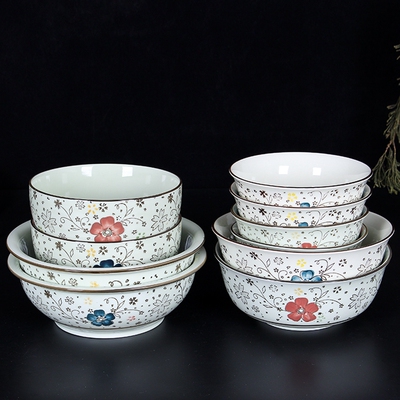 面碗6英寸汤碗陶瓷大号碗家用汤碗大碗饭碗可微波炉面碗