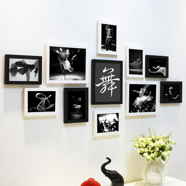 黑白舞蹈照片墙芭蕾舞相片墙现代舞舞蹈培训装饰挂墙相框创意组合