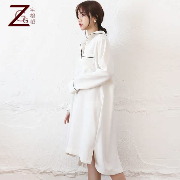 Sleeping pajama pajamas autumn sexy shirt imported