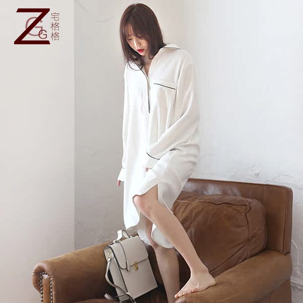 Sleeping pajama pajamas autumn sexy shirt imported