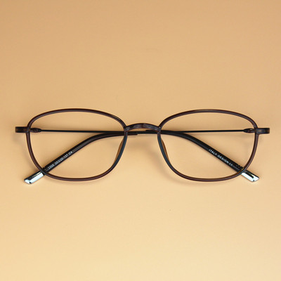 新款韩国超轻钨碳塑钢眼镜小框女近视椭圆配镜细腿记忆舒适镜架茶