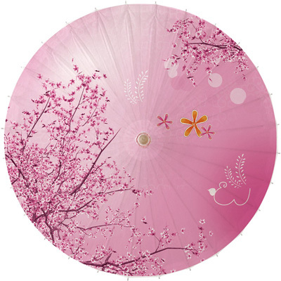 包邮 油纸伞cos防雨防晒 古典传统 桐油纸伞厂家批发 粉红樱花树