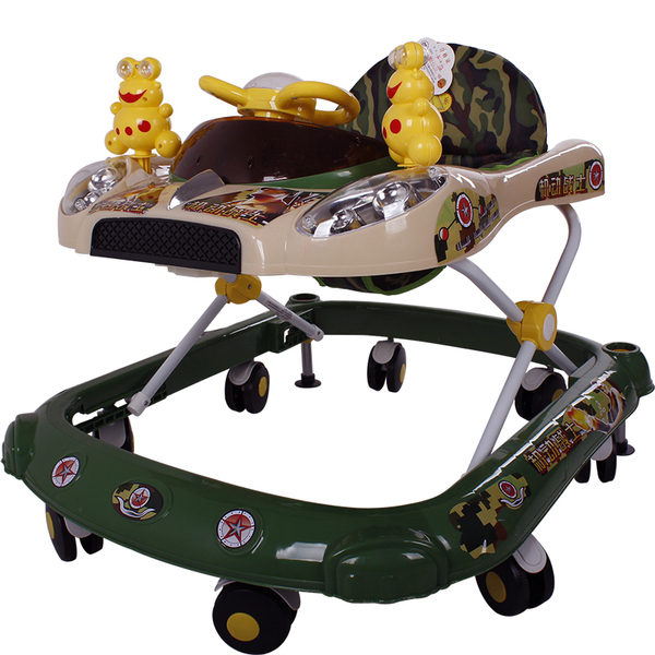 婴儿童学步车宝宝助力滑行车加厚多功能折叠音乐玩具车6/7-18个月