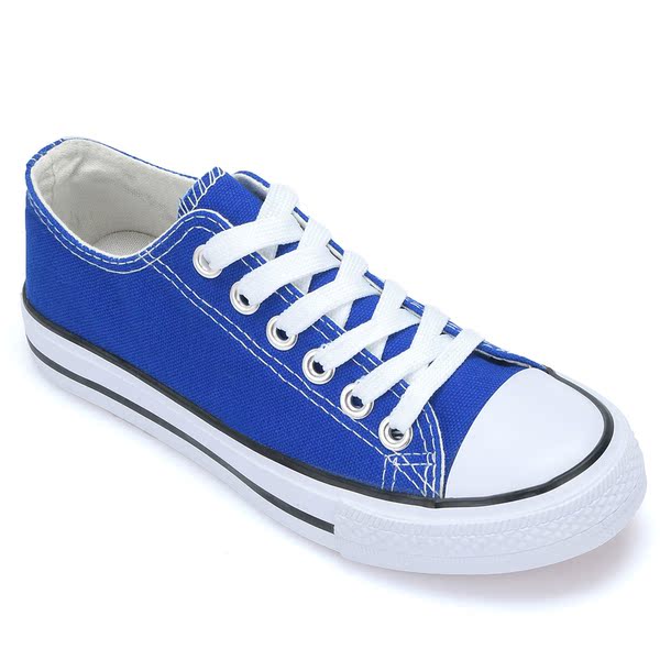 经典款黑白宝蓝色帆布鞋女学生韩版潮情侣低帮百搭学院板鞋休闲鞋