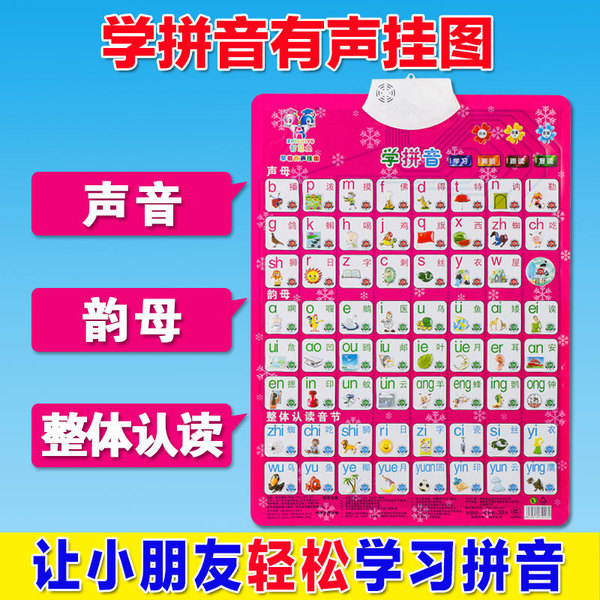 幼儿童声母韵母字母表学汉语拼音有声挂图小孩全套一年级启蒙发声