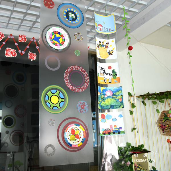 透明塑料胶片幼儿园环境布置美工区角挂饰装扮 创意diy隔断背景墙