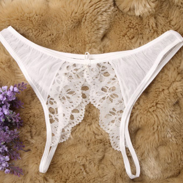 极度诱惑纯色性感小内裤 透视t裤 无痕开档薄纱女透明蕾丝丁字裤