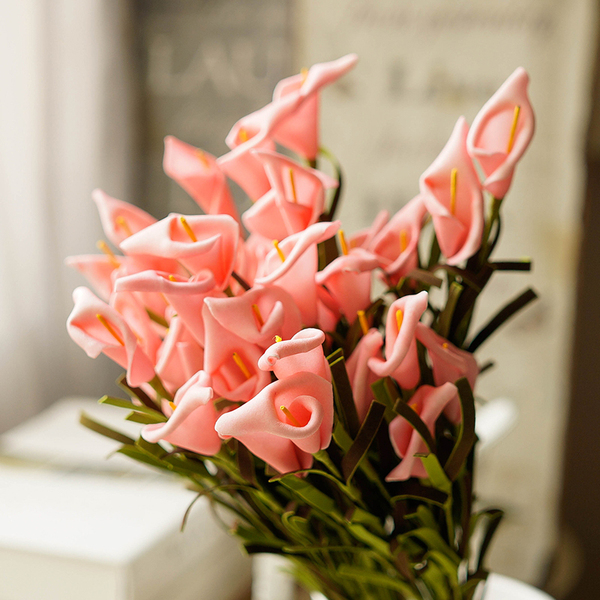 马蹄莲花束手工写意花 绢花pe花仿真植物纯洁泡沫环保材质假花