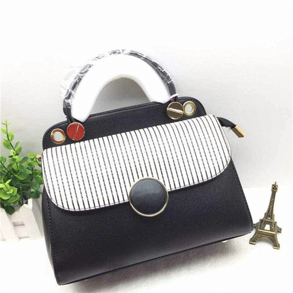 欧美佳女包鸥美佳2017新款正品欧美时尚黑白条纹手提单肩斜跨潮包