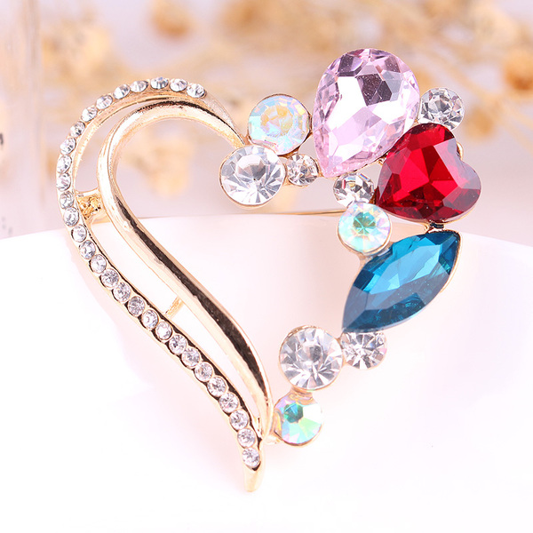 买二送一韩版时尚高档手工水晶彩钻动物花草合金胸针女别针正品