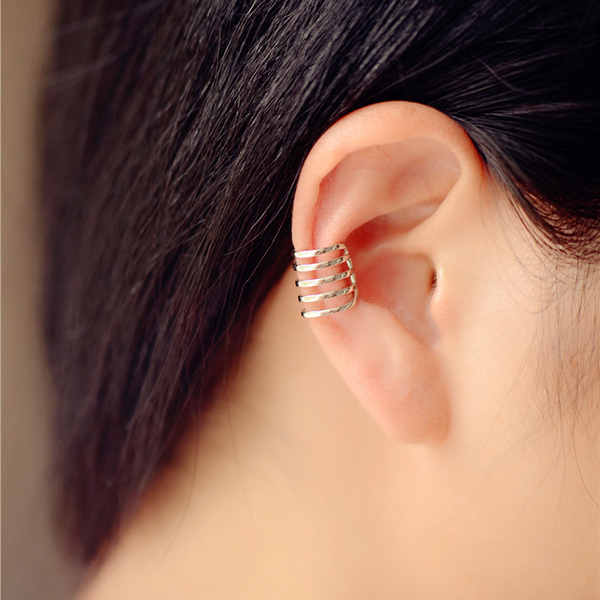 韩版925银耳骨夹耳夹简约无耳洞耳扣u型假耳钉夹耳环银饰男女0170