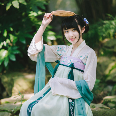 【折花筑梦】国色芳华汉服女齐胸襦裙春夏款六月雪绣花现货非古装