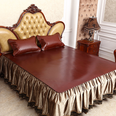 金山峡 天然头层水牛皮凉席1.5m真皮软席三件套1.8米 硬席皇冠级