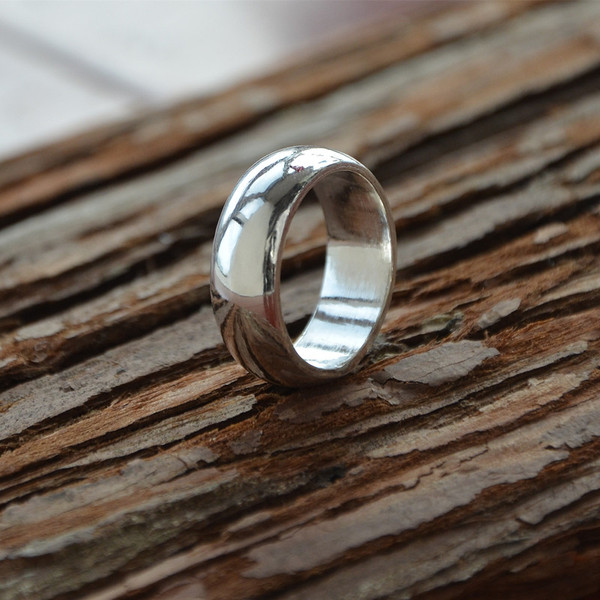 999纯银全手工定制银饰男女 情侣戒指 对戒 指环光面素圈