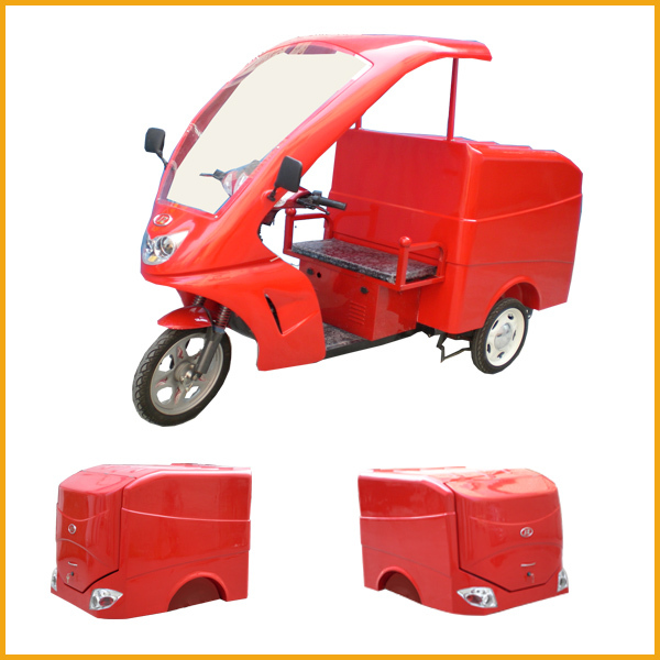 深圳江智新标邮政快递专用电动三轮车用车厢后备箱外送箱