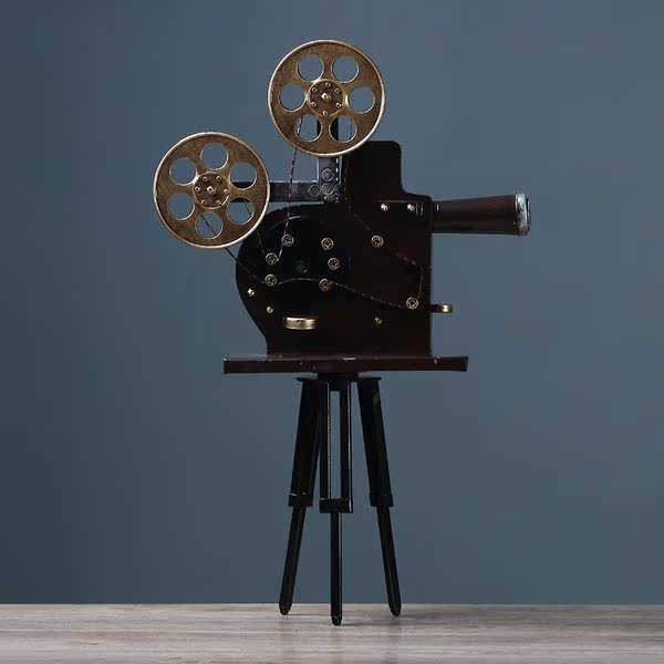 复古老式怀旧老电影放映机模型摆件拍摄道具样板房装饰品摆设欧式