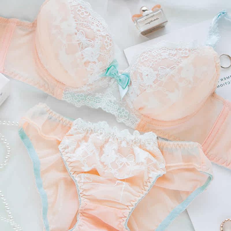 秋季中薄款模杯性感学生乳罩透气调整收副乳内衣少女聚拢文胸套装