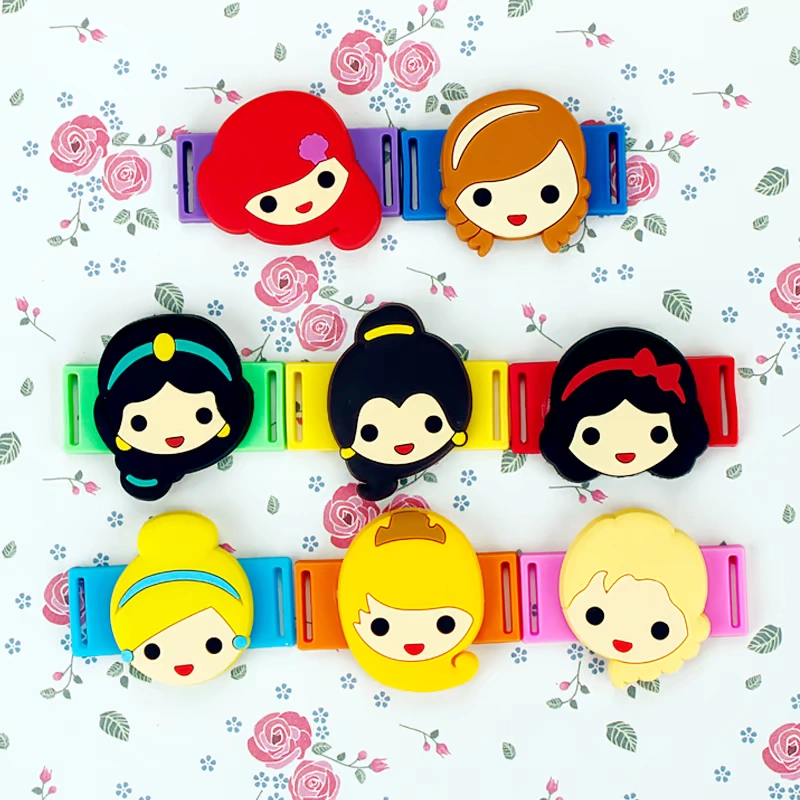 Sáng tạo vòng tay trẻ em vòng đeo tay ban nhạc Disney Princess silicone cha mẹ trẻ em phim hoạt hình liên kết tay quà tặng