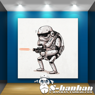 famous oldies 趣味恶搞白兵 卡通创意客厅卧室无框画壁画装饰画