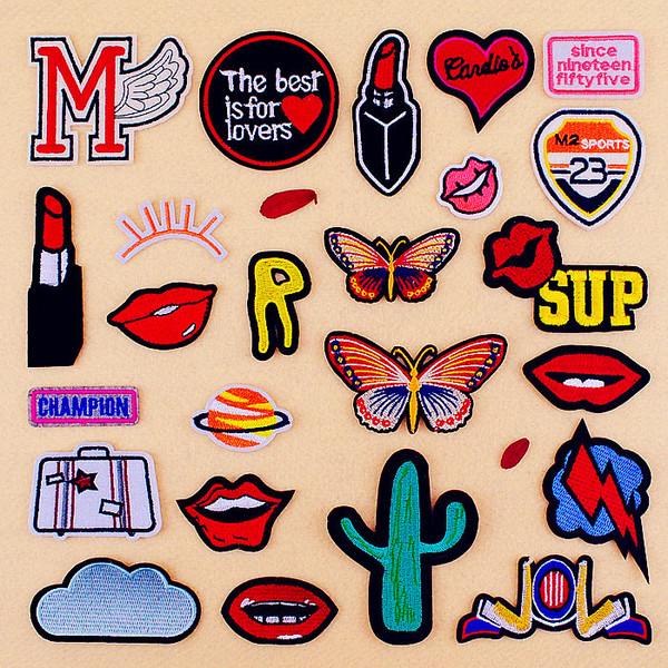 时尚新款徽章布贴补丁贴牛仔裤子衣服装饰修补洞贴布小号刺绣贴花