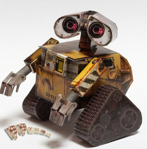 diy手工折纸玩具 机器人瓦力公仔 纸箱人玩偶 3d纸模立体拼图模型