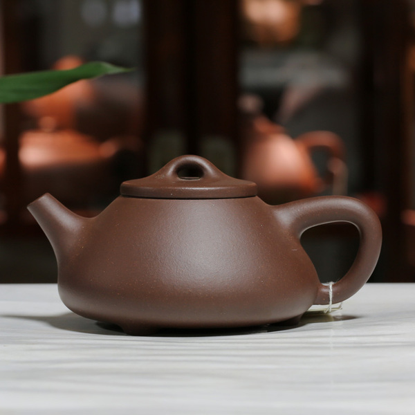 宜兴名家壶正品原矿紫砂壶程琦石瓢壶紫泥全手工壶300cc