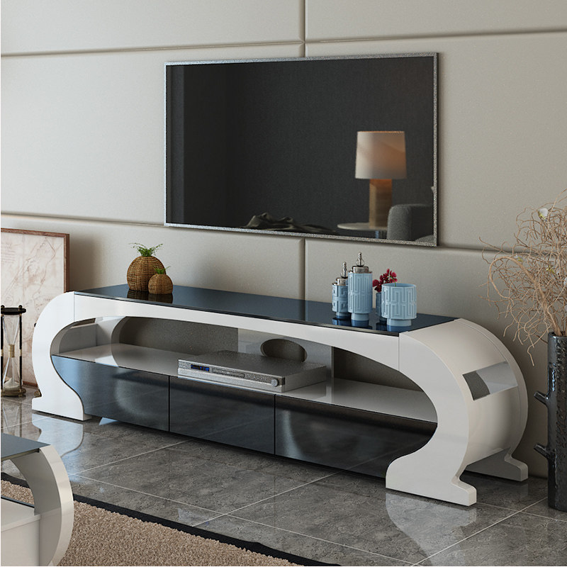 杰高现代电视柜简约个性电视柜创意电视机柜烤漆钢化玻璃艺术风格