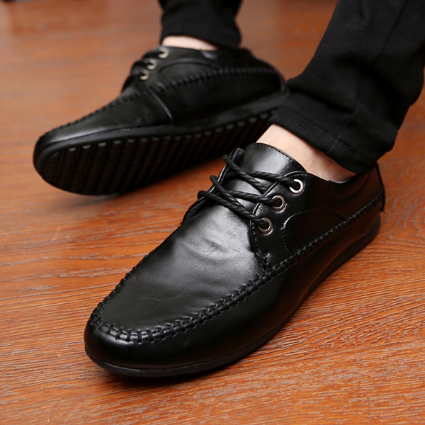 豆豆鞋男休闲鞋帆船鞋男士韩版潮男鞋皮鞋尖头真皮鞋时尚流行男鞋