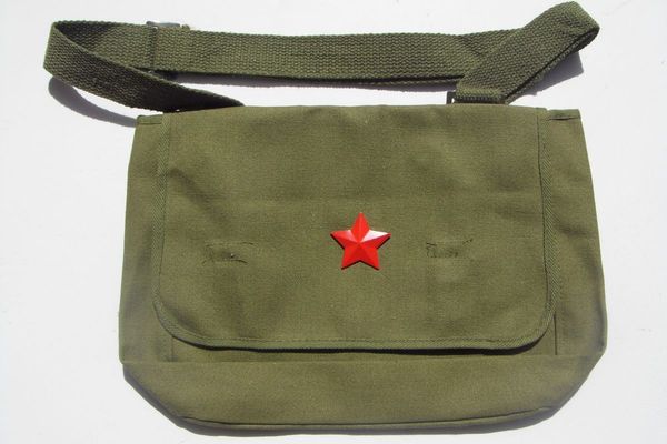 红卫兵书包 斜挎包 红五星背包 革命军挎包 复古军绿挎包