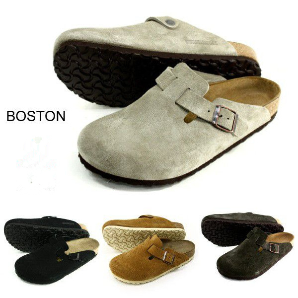 现货香港正品birkenstock博肯鞋boston男女反毛皮真皮包头凉拖鞋