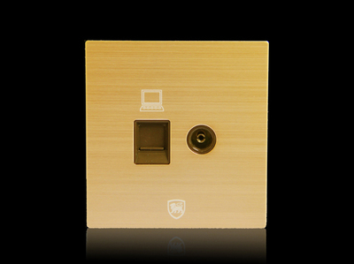 狮盾电气 满就包邮 狮盾开关插座v10 钛镁铝合金面板 电视电脑