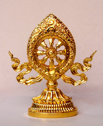 佛教用品 西藏 恒嘉精品 藏密供具 法轮 金色 小号 佛堂供品