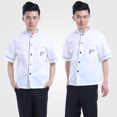学校食堂厨师工作服半袖女 饭店宾馆后厨房工装男 糕点烘焙衣服夏
